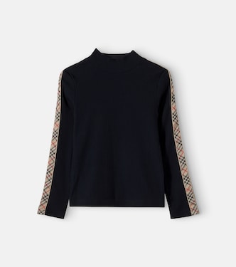 Burberry Check ribbed-knit cotton-blend sweater | Burberry Kids