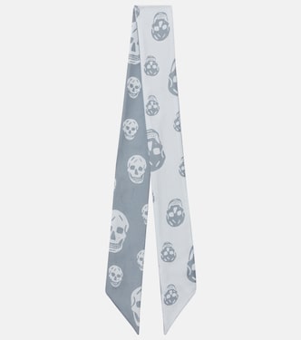Skull silk twill scarf | McQueen