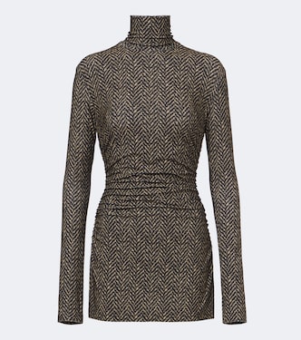 Herringbone ruched minidress  | Norma Kamali