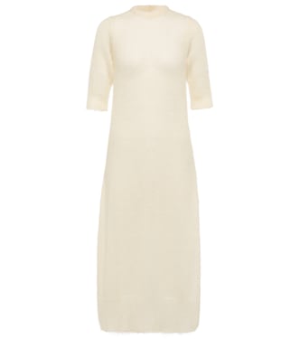 Robe midi en mohair et laine mélangés | Ganni