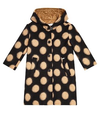 Polka-dot wool-blend coat | Monnalisa