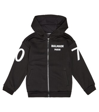 Logo cotton-blend cardigan | Balmain Kids