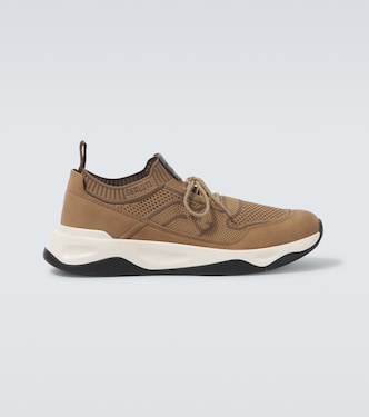 Shadow leather-trimmed sneakers | Berluti