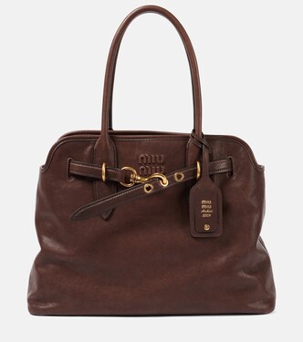 Adventure Large leather shoulder bag | Miu Miu