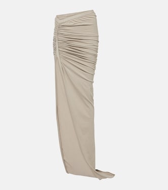 Ruched cotton jersey maxi skirt | Rick Owens