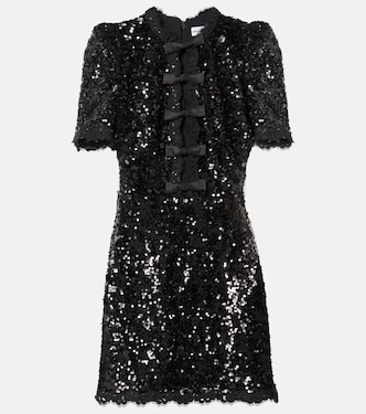 Diana bow-detail sequined minidress | Rebecca Vallance