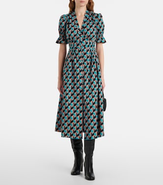 erica cotton midi dress DVF Erica Cotton Midi Dress in Ivory