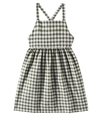Checked cotton-blend seersucker dress | Il Gufo