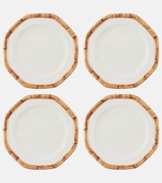 Bamboo set of 4 ceramic dinner plates | Les-Ottomans