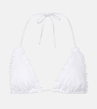 Broderie anglaise ruffled bikini top | Chloé
