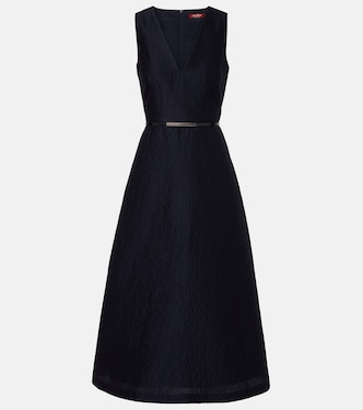 Lyon cotton and silk-blend cloqué midi dress | Max Mara