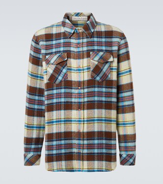 Plaid cashmere shirt with sunstone | God's True Cashmere