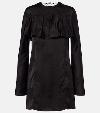 فستان قصير بكشكشة وظهر مفتوح | Ganni