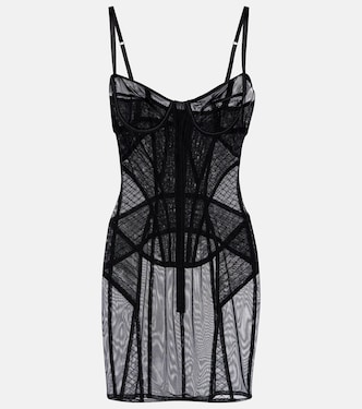 Ruched sheer tulle minidress | Dolce&Gabbana