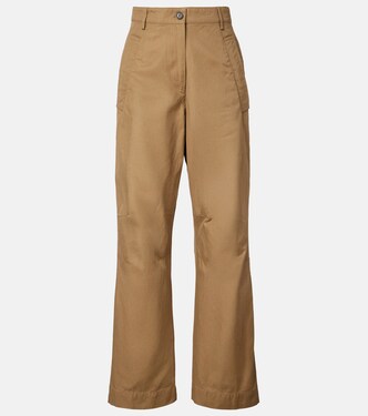 بنطلون بأرجل عريضة من القطن  | Dries Van Noten