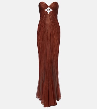 Rachel draped silk muslin bustier gown | Maria Lucia Hohan