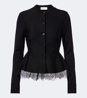Lace-trimmed peplum cardigan | McQueen