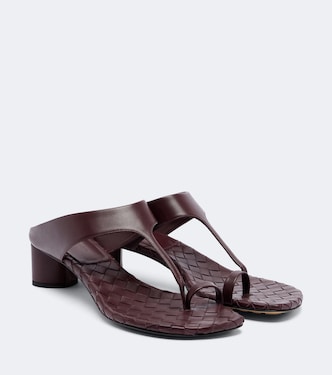 Livia Intrecciato leather thong sandals | Bottega Veneta