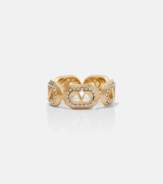 Ovalette Swarovski®-embellished ring | Valentino