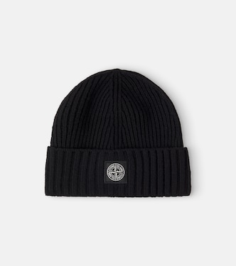 Compass ribbed-knit beanie | Stone Island Junior