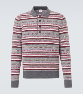 Striped wool jacquard polo sweater | Eleventy