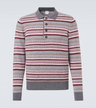 Striped wool jacquard polo sweater | Eleventy