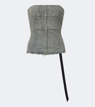 DRKSHDW distressed denim tube top | Rick Owens
