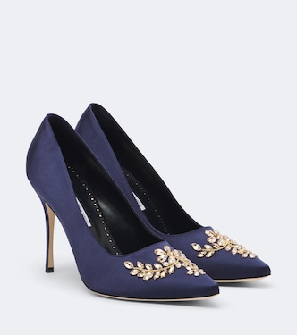 Pasadis embellished satin pumps | Manolo Blahnik