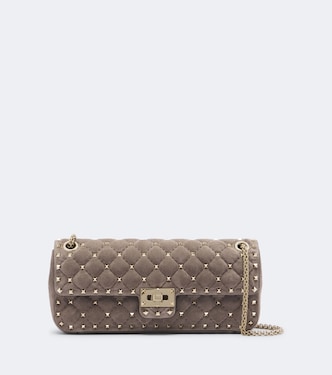 Rockstud Spike Small suede shoulder bag | Valentino Garavani