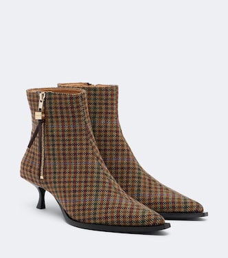 Anna checked ankle boots | Ganni