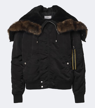 Shearling-trimmed technical blouson jacket | Fendi