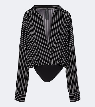 Oversized striped bodysuit | Norma Kamali