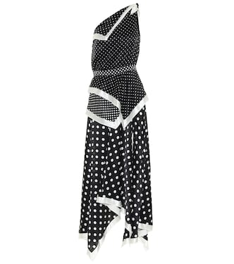 Robe Petrel asymétrique en satin de soie à pois | Altuzarra