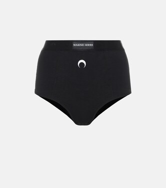 Ribbed-knit stretch-cotton briefs | Marine Serre
