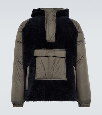 Shearling-paneled hooded down jacket | Giorgio Armani