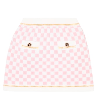 Medusa checked wool skirt | Versace Kids