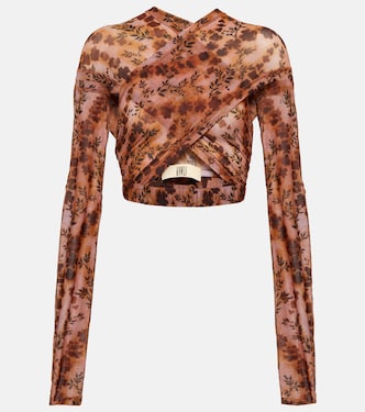 Anti Cross Over floral jersey crop top | KNWLS