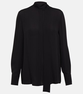 Tie-neck silk georgette blouse | Valentino