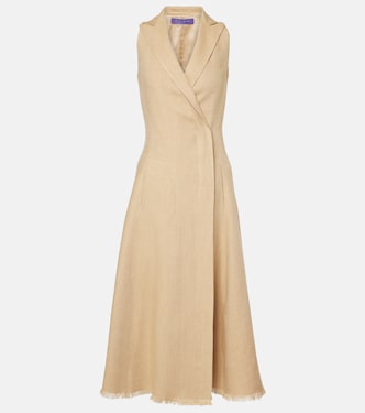 Silk and linen midi dress | Ralph Lauren Collection