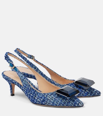 Jaipur 55 bouclé slingback pumps | Gianvito Rossi