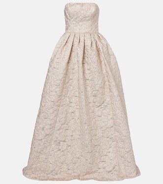 Strapless fil coupé gown | Carolina Herrera