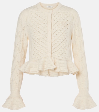 Ruffled cotton, wool, and silk cardigan | Chloé