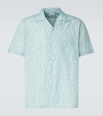 Printed cotton-blend bowling shirt | Canali