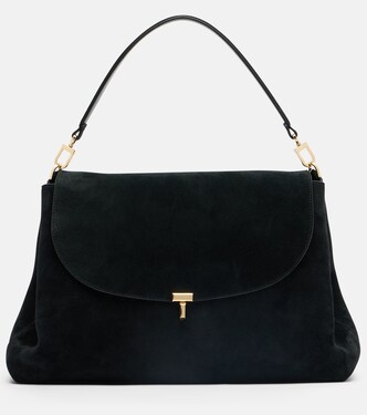 T-Lock suede shoulder bag | Toteme