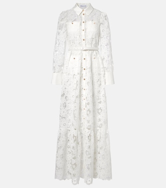 Belted guipure lace shirt dress | Self-Portrait