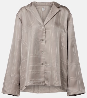 Logo silk twill pajama shirt | Toteme