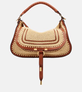 Marcie Small raffia-effect shoulder bag | Chloé