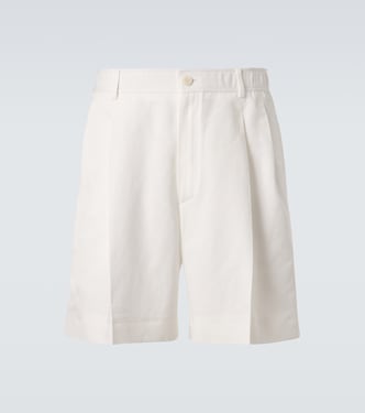 Pleated linen and cotton shorts | Brioni