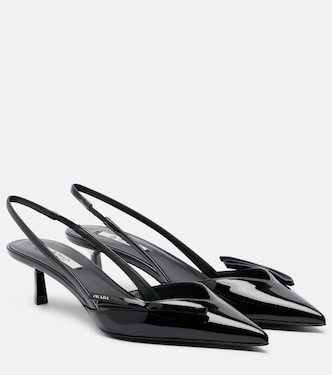 Patent leather slingback pumps | Prada