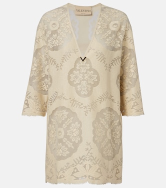 VGold floral cotton-blend tunic | Valentino